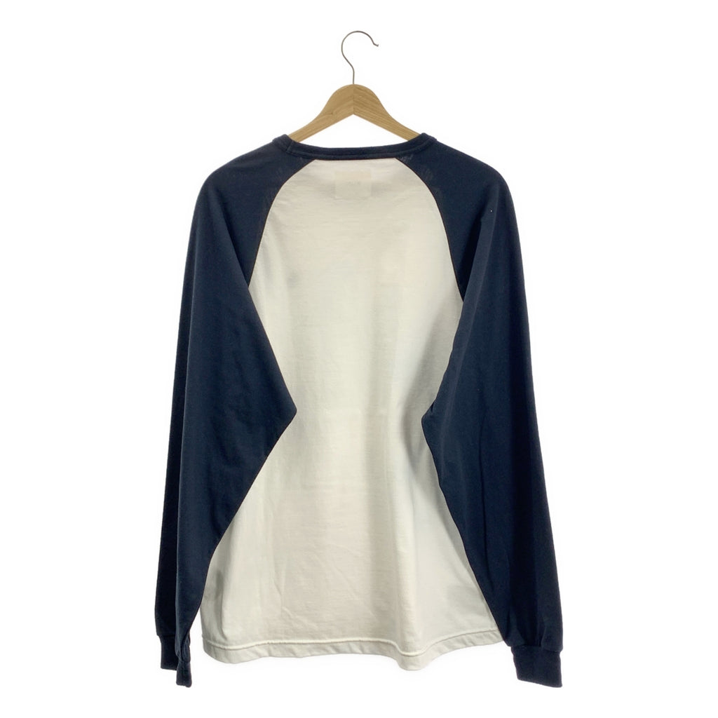 WTAPS / ダブルタップス | 2023SS | IAN LS CTPL. LEAGUE クルーネック ラグラン 長袖 Tシャツ | 2 | ホワイト/ネイビー | メンズ