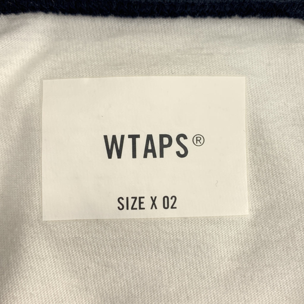 WTAPS / ダブルタップス | 2023SS | IAN LS CTPL. LEAGUE クルーネック ラグラン 長袖 Tシャツ | 2 | ホワイト/ネイビー | メンズ