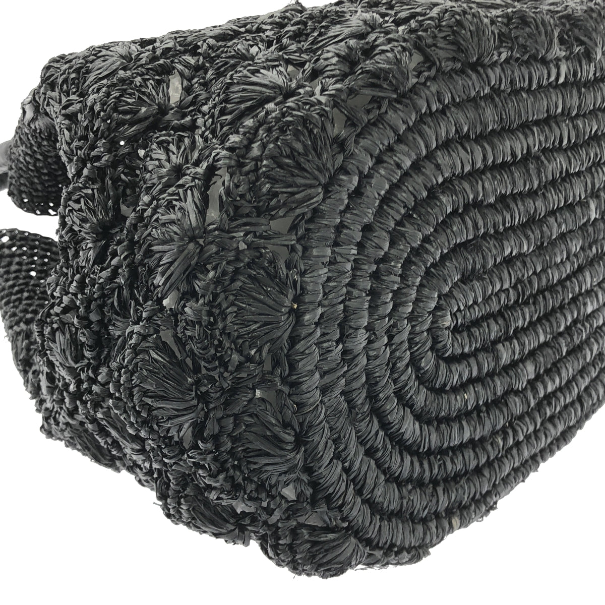 A POINT ETC / アーポワンウテセ | ラフィア かごトートバッグ | ブラック | レディース