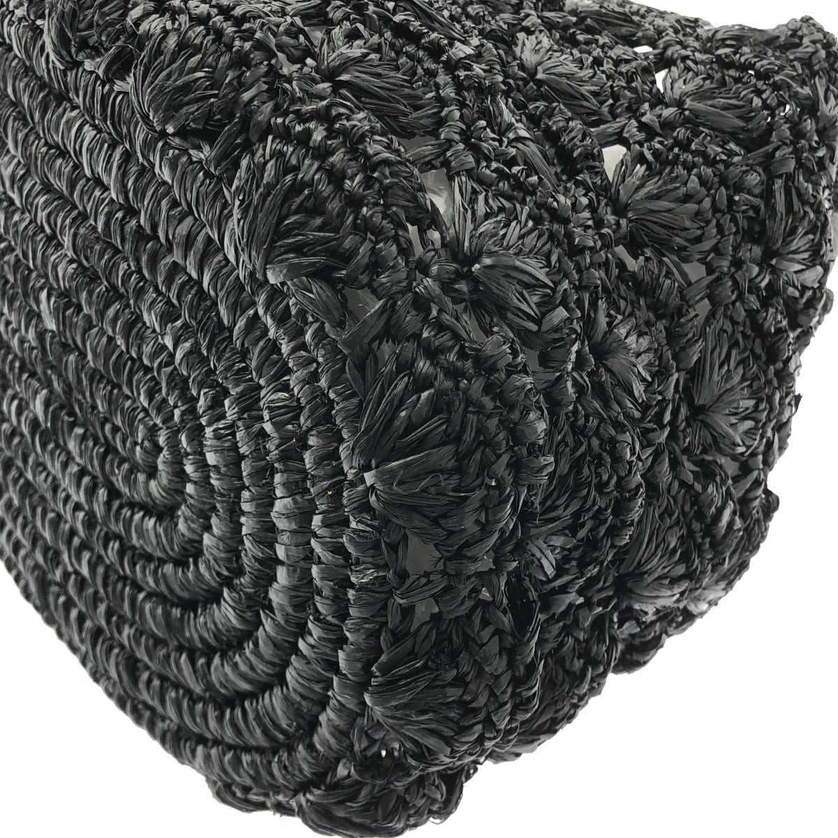 A POINT ETC / アーポワンウテセ | ラフィア かごトートバッグ | ブラック | レディース