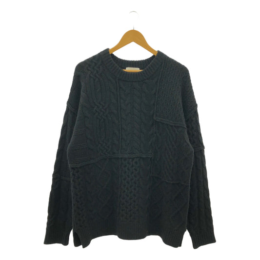 CLANE HOMME / クラネオム | PATCHWORK CABLE KNIT / パッチワーク ケーブル ニット プルオーバー | 1 | メンズ