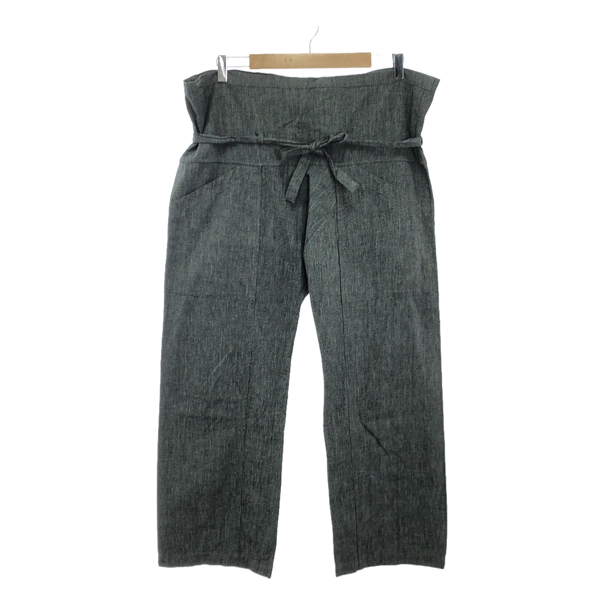 SUNDAY WORKS | Cotton Black Chambray Drawstring Pants | S |