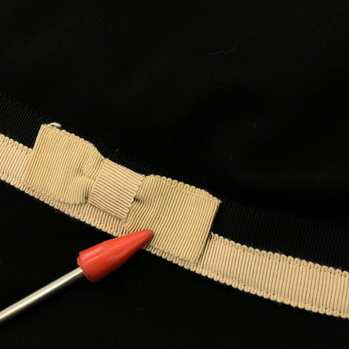 TOCCA / トッカ | 襟付 ウエストリボン ワンピース | 4 | ブラック/ベージュ | レディース