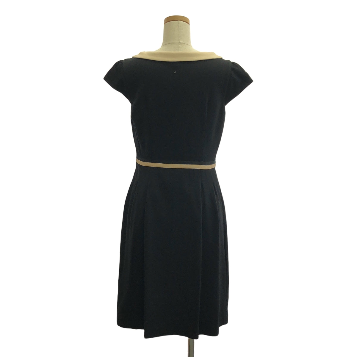 TOCCA / 토카 | 칼라 첨부 웨스트 리본 원피스 | 4 | 블랙/베이지 | 여성