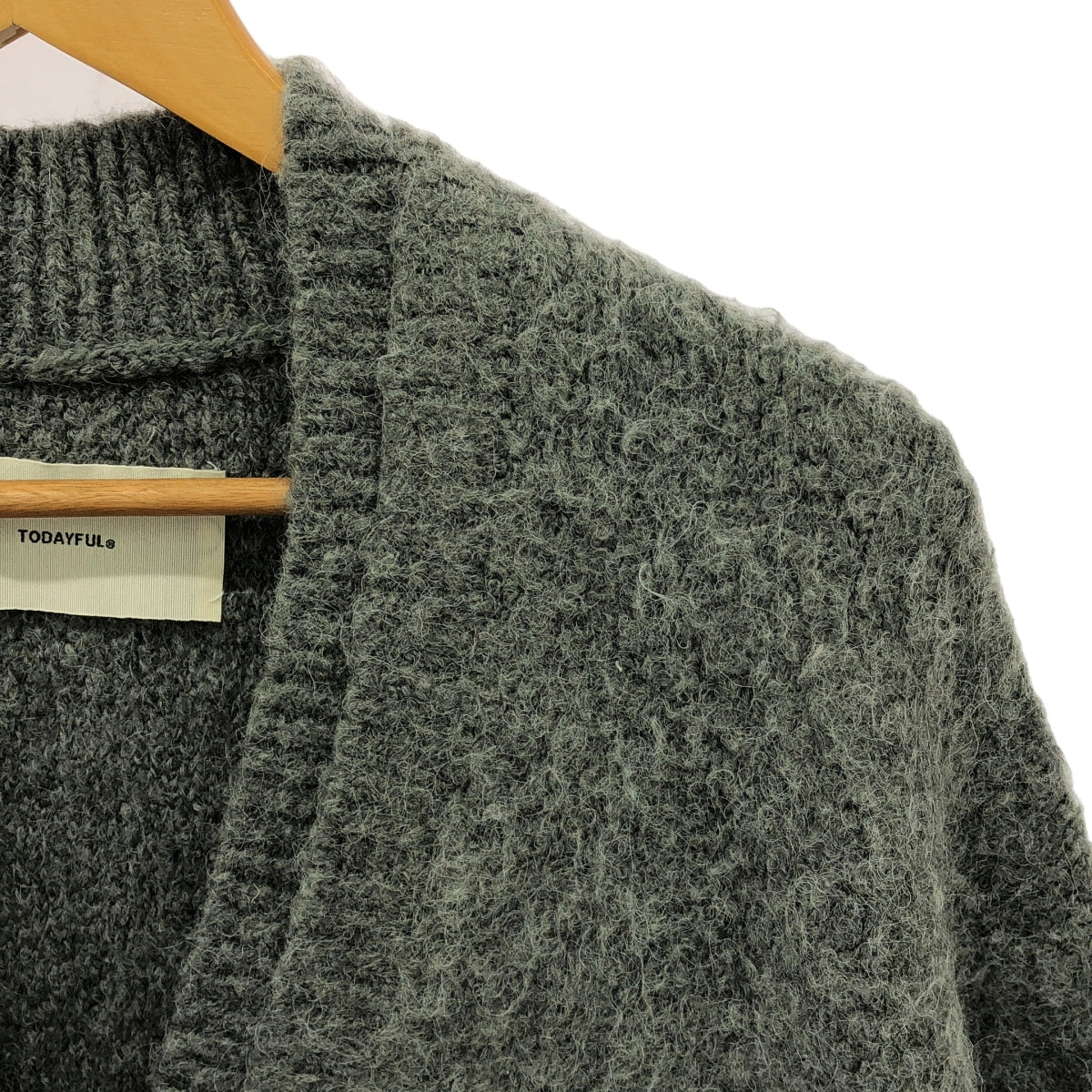 TODAYFUL / トゥデイフル | 2023AW | Brashed Vneck Cardigan ブラッシュド Vネック カーディガン | F | グレー | レディース