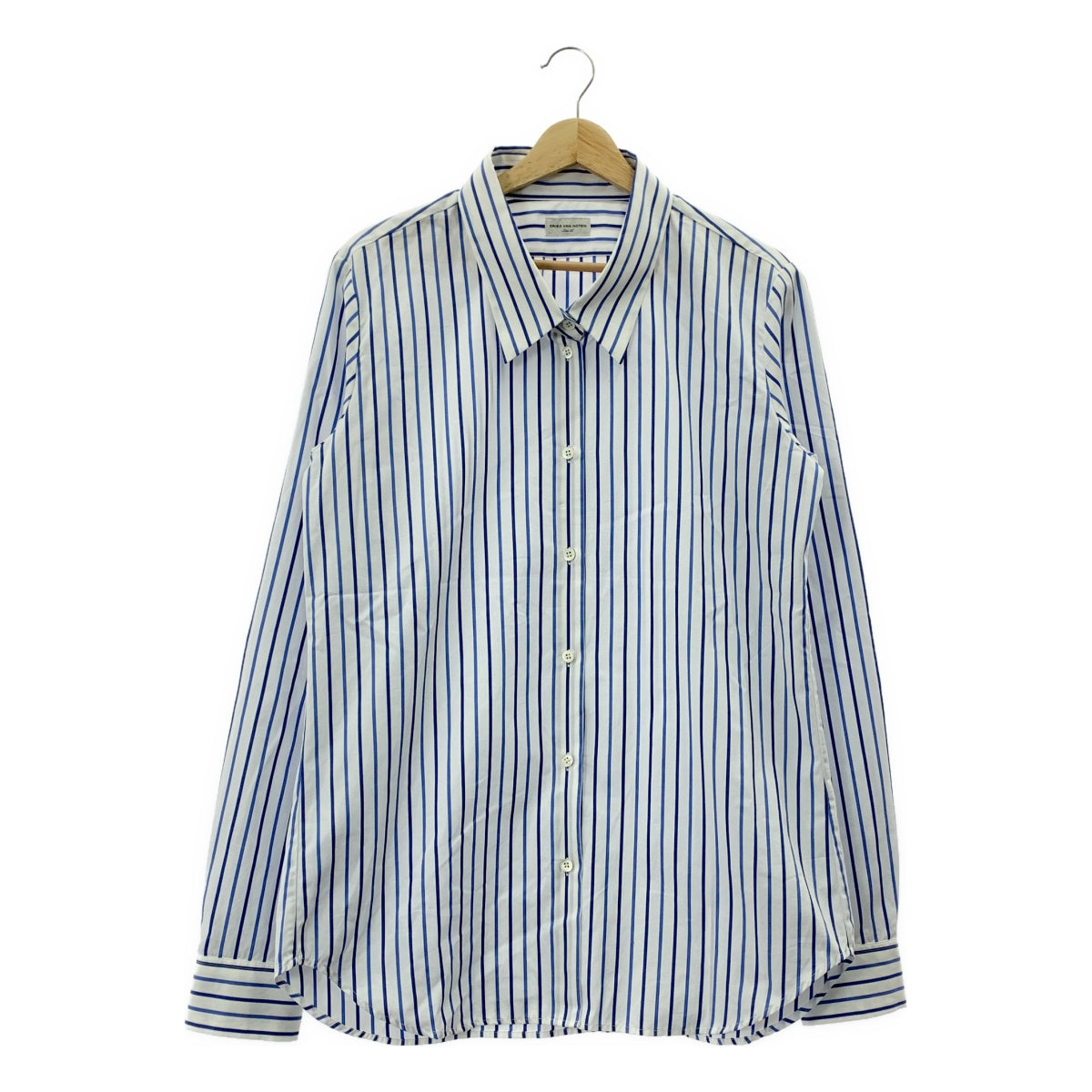 DRIES VAN NOTEN / ドリスヴァンノッテン | コットン ストライプ ビッグカラー シャツ ブラウス | 36 | レディース