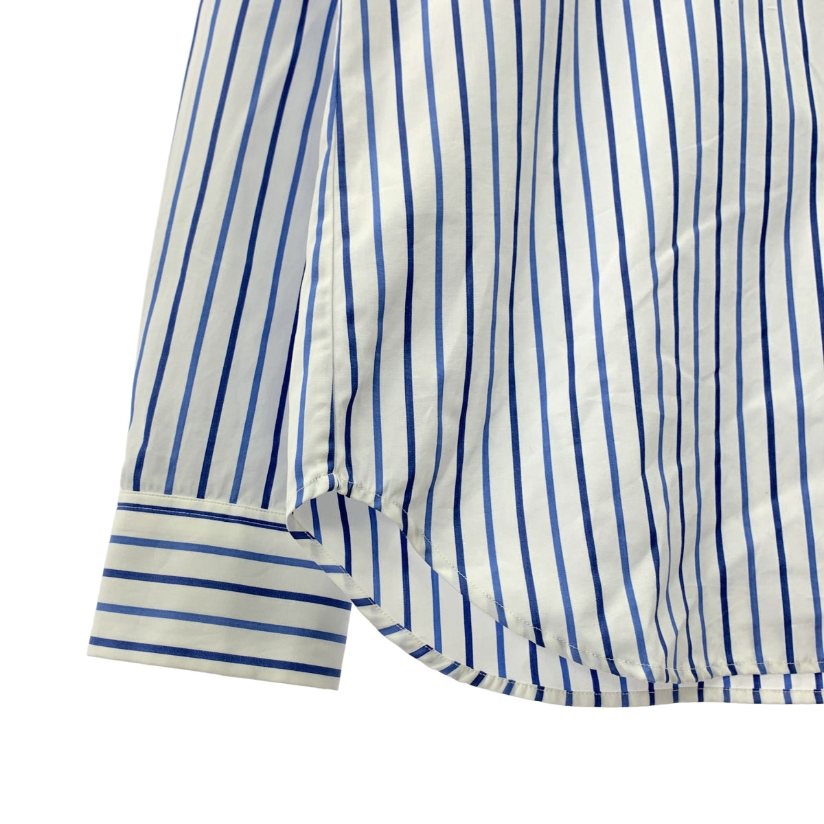 DRIES VAN NOTEN / ドリスヴァンノッテン | コットン ストライプ ビッグカラー シャツ ブラウス | 36 | レディース