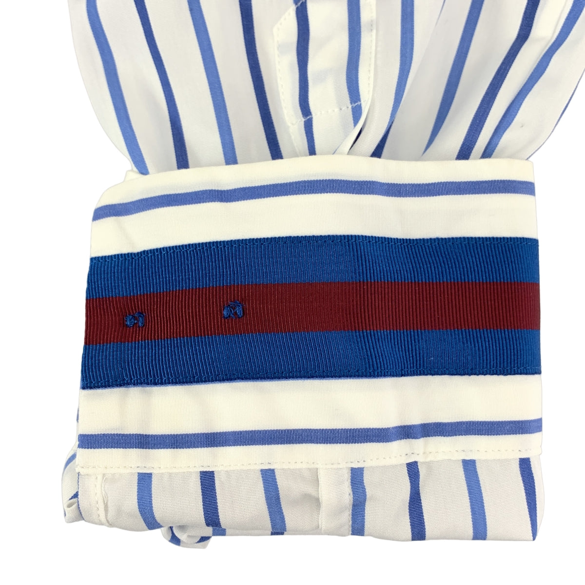 【미품】 DRIES VAN NOTEN / 드리스 반 노텐 | 코튼 스트라이프 빅 컬러 셔츠 블라우스 | 36 | 화이트 / 블루 | 여성