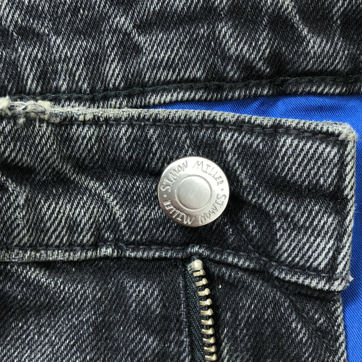 SIMON MILLER / 사이먼 미러 | 데미지 가공 블랙 데님 팬츠 | 차콜 그레이 | 여성