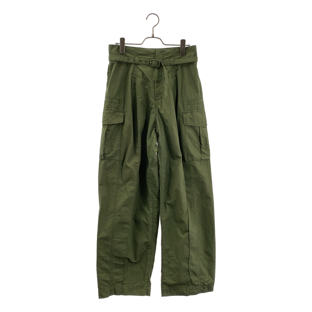 Mame Kurogouchi / 마메쿠로고우치 | 2022SS | Cotton Nylon Tucked Cargo Trousers 카고 바지 | 2 | 여성