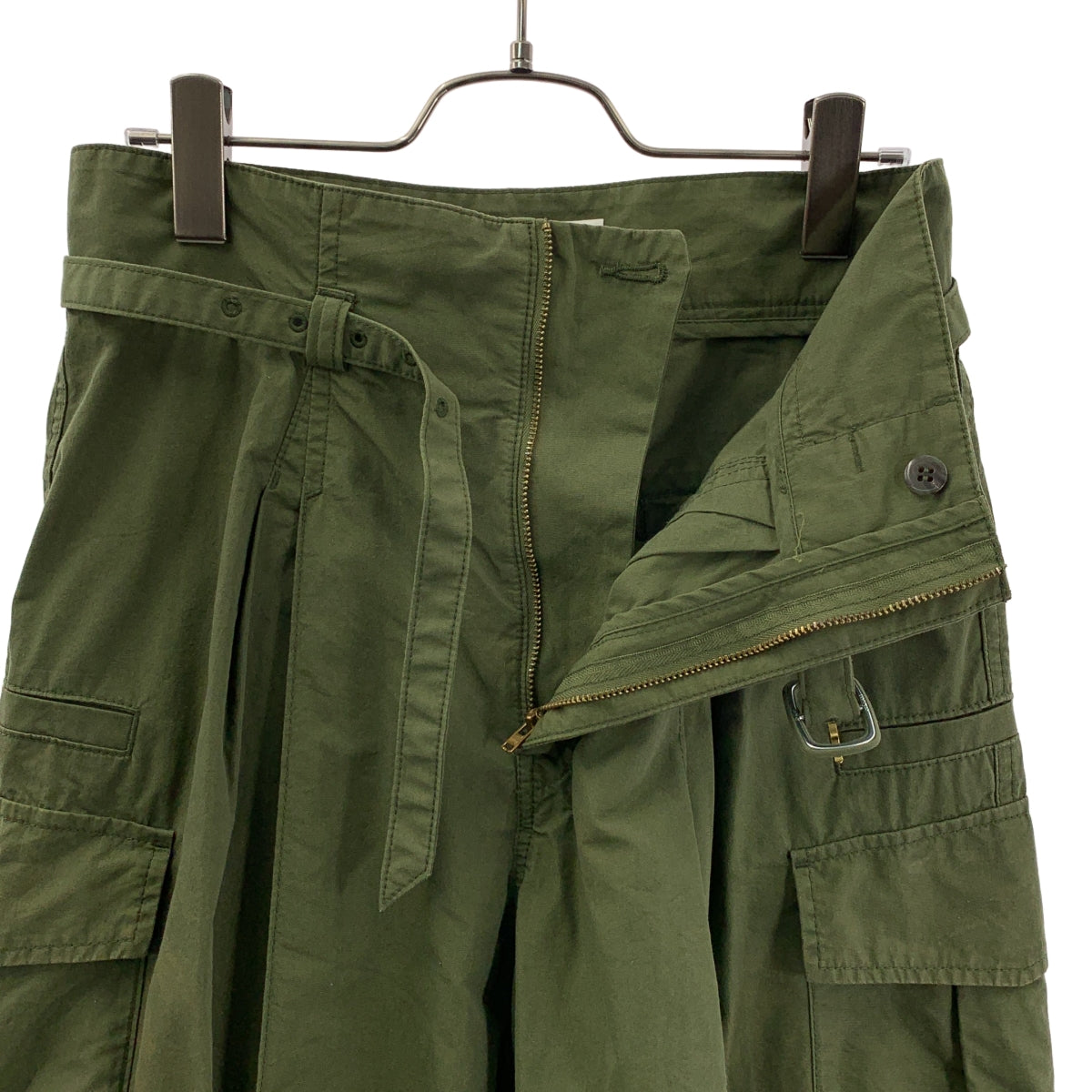 Mame Kurogouchi / 마메쿠로고우치 | 2022SS | Cotton Nylon Tucked Cargo Trousers 카고 바지 | 2 | 여성