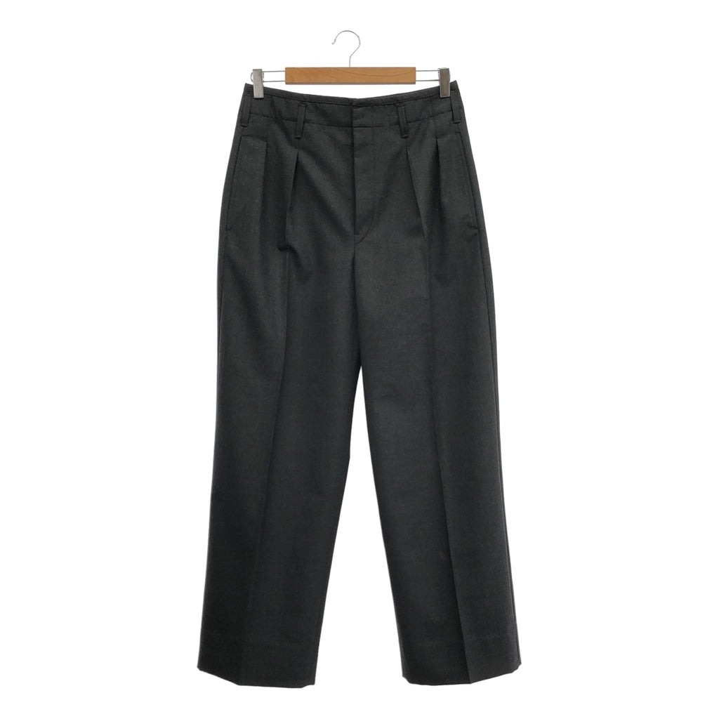 LEMAIRE / 르메르 | PLEATED PANTS - TROPICAL POLY WOOL 울 와이드 2 탁 팬츠 | 46 | 맨즈