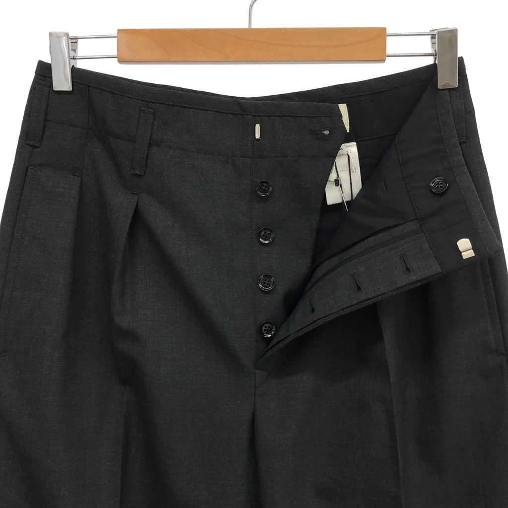 LEMAIRE / 르메르 | PLEATED PANTS - TROPICAL POLY WOOL 울 와이드 2 탁 팬츠 | 46 | 맨즈