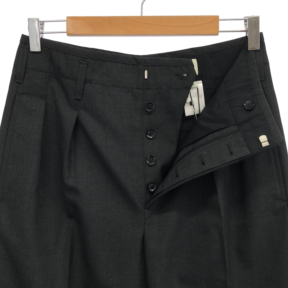 LEMAIRE / 르메르 | PLEATED PANTS - TROPICAL POLY WOOL 울 와이드 2 탁 팬츠 | 46 | 맨즈