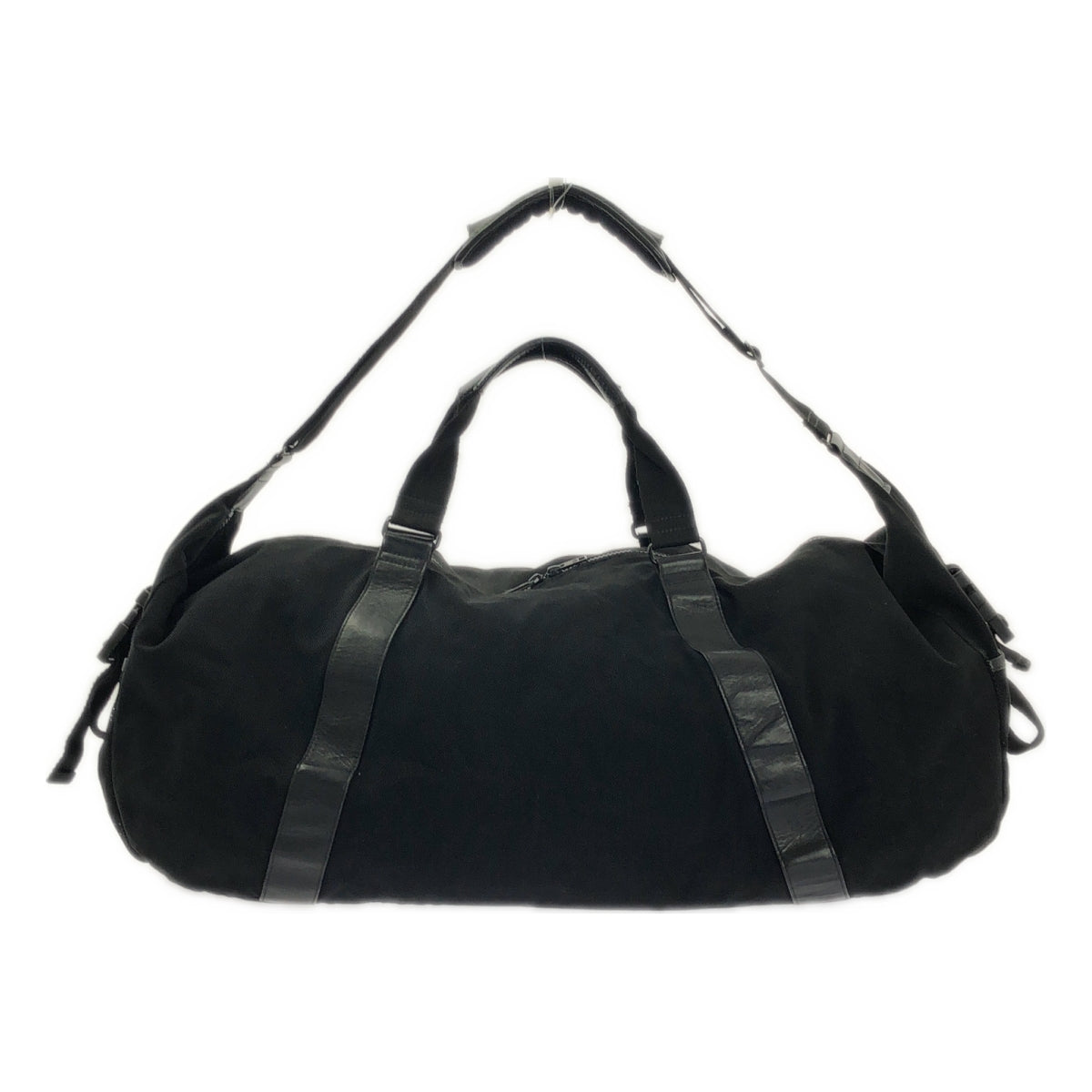 Y-3 / ワイスリー | 2way ショルダー付き レザー切替 キャンバス ロゴ ボストンバッグ | ブラック | メンズ