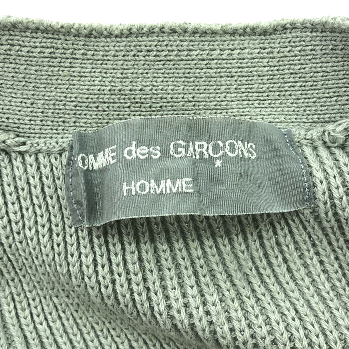 COMME des GARCONS HOMME / コムデギャルソンオム | 80s ヴィンテージ 銀タグ コットン Vネック ニットカーディガン |