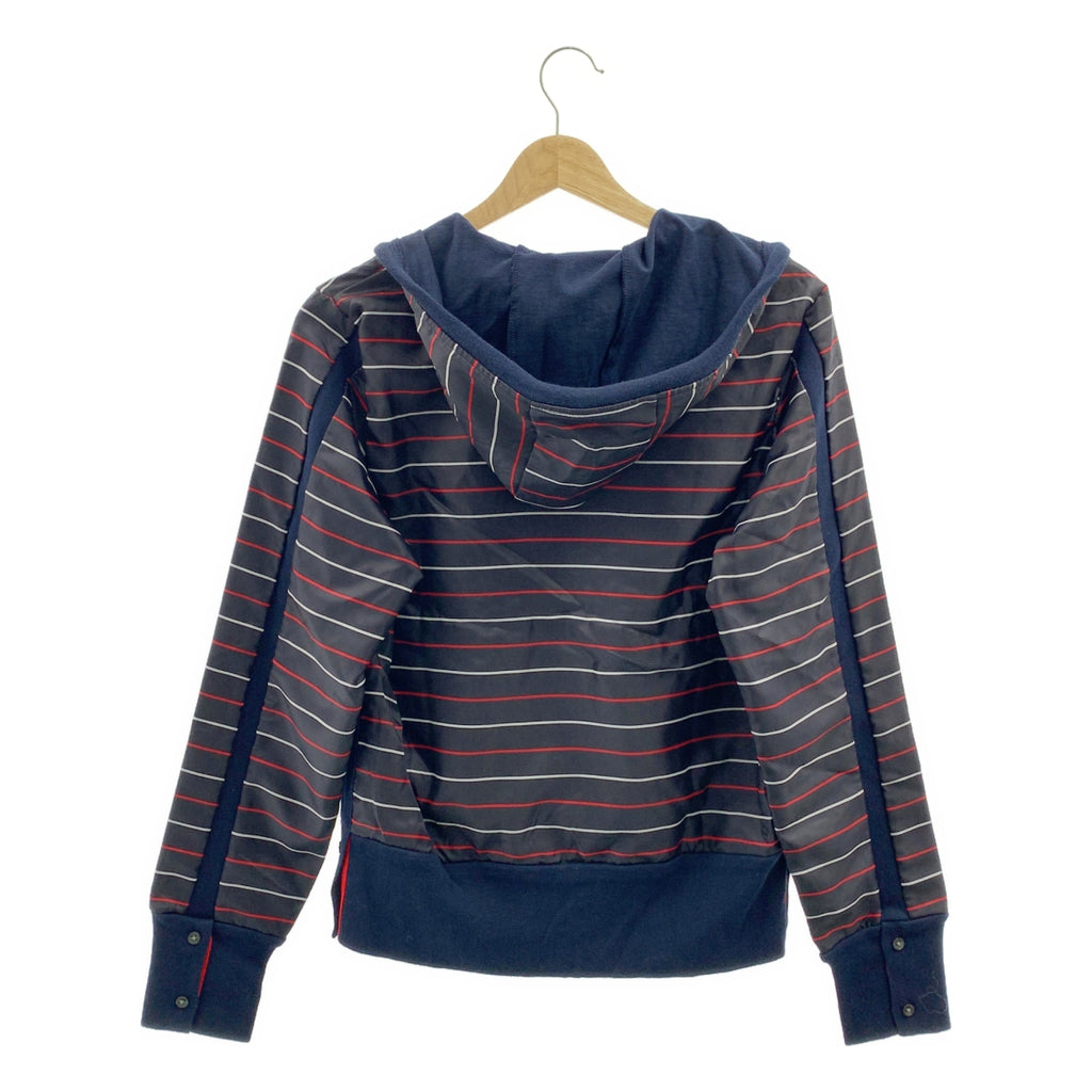 THOM BROWNE / トムブラウン | ナイロン スウェット ボーダー ジップアップ パーカー | 0 | メンズ