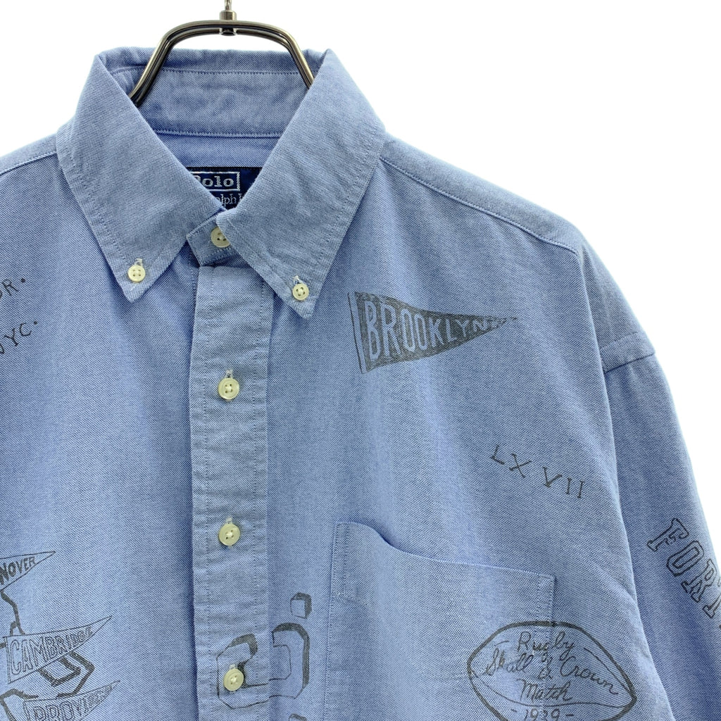 RALPH LAUREN POLO 衫 | 訂製圖案牛津襯衫 | XS |