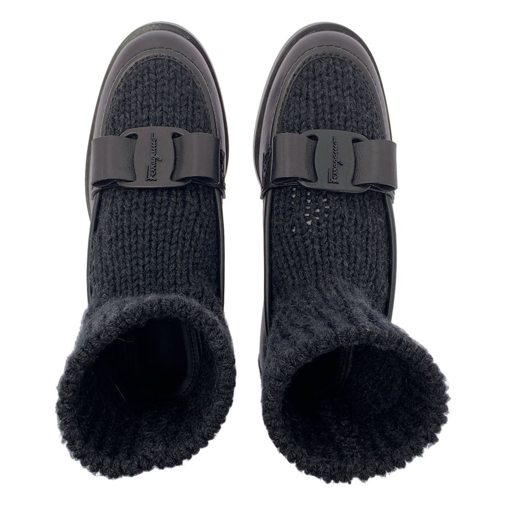 Salvatore Ferragamo | VIVALDO KN | 皮革Logo飾帶短襪樂福鞋 | 4 1/2碼 | 女款