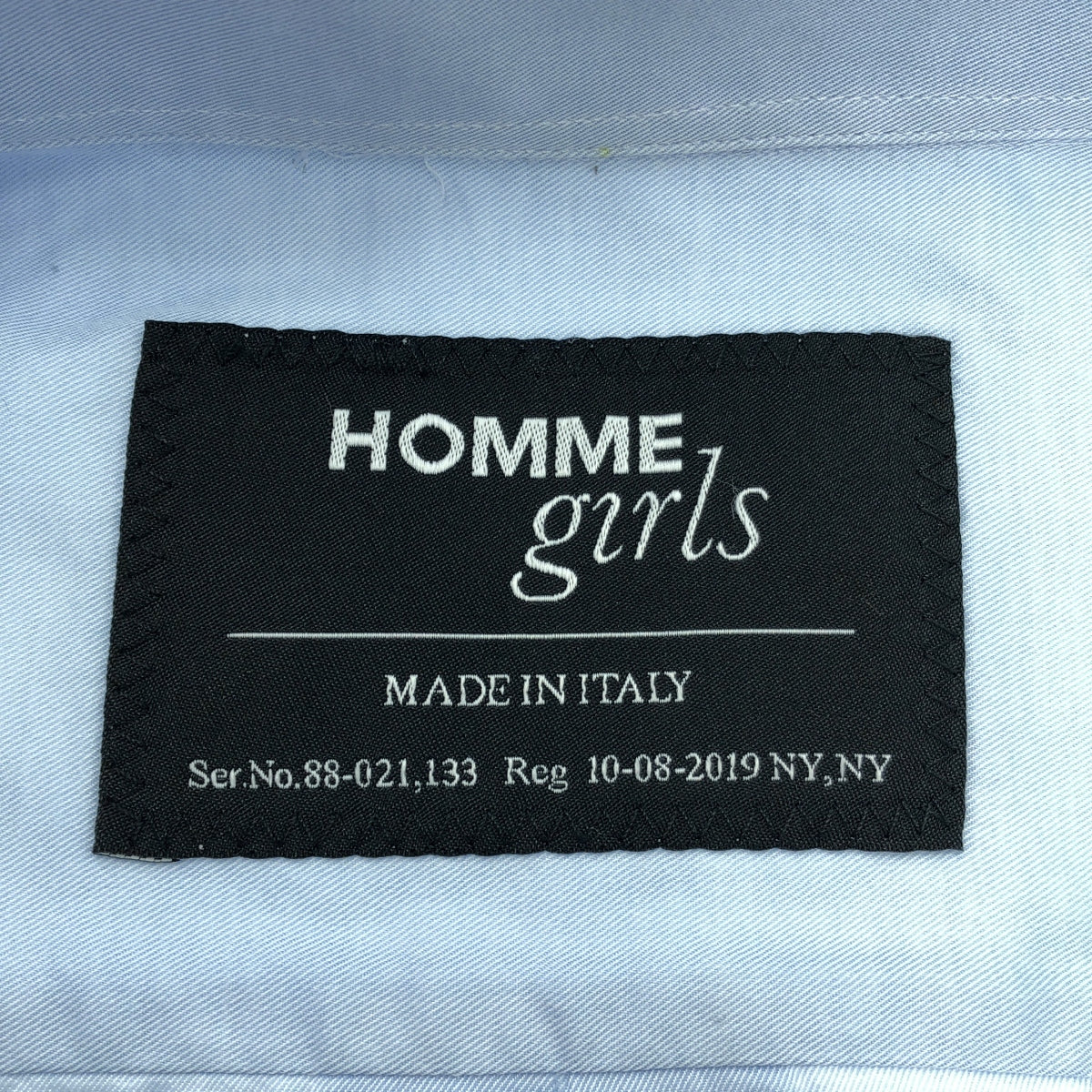 HOMME girls / オム ガールズ | コットン ロゴ スタンダードシャツ | M | ライトブルー | レディース