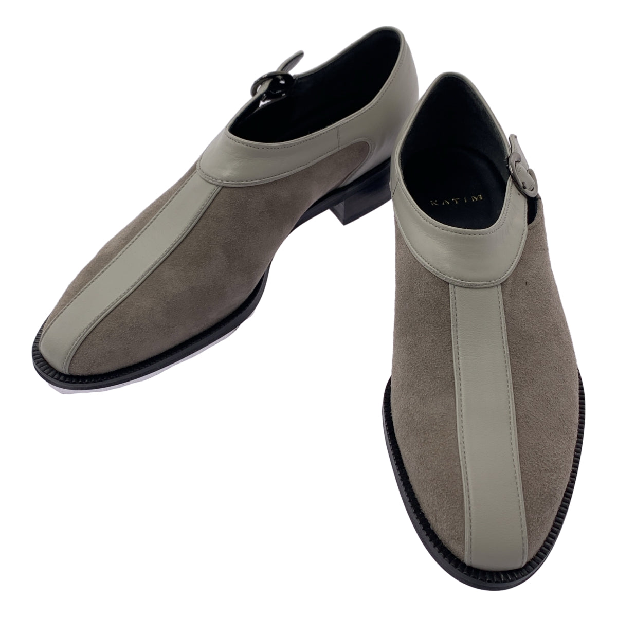 [狀況極佳] KATIM | MEKKA | 絨面革和皮革綁帶鞋 | 36碼 | 霧灰 | 女款