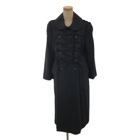 COMME des GARCONS | 2010AW | Round collar gathered double coat | S | Black | Women's