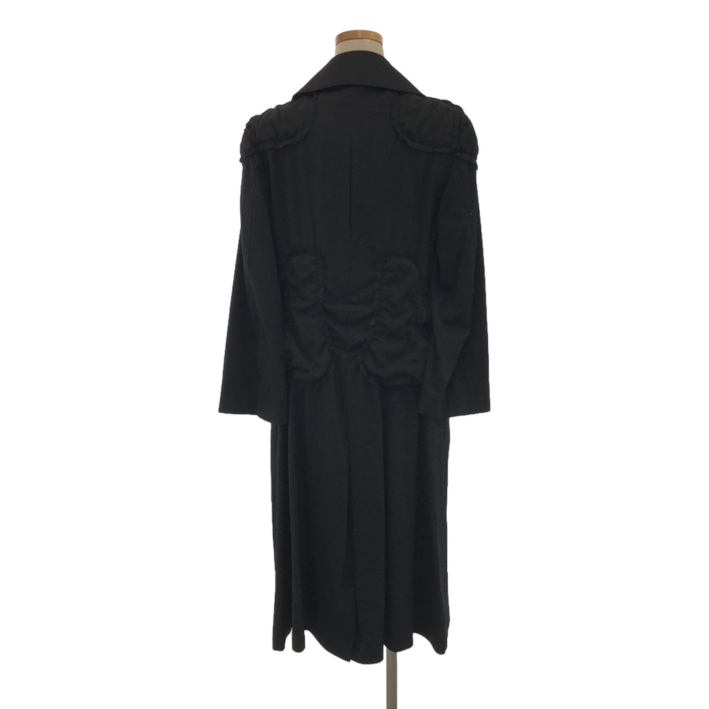 COMME des GARCONS / 컴데 갤슨 | 2010AW | 라운드 컬러 개더 더블 코트 | S | 블랙 | 여성