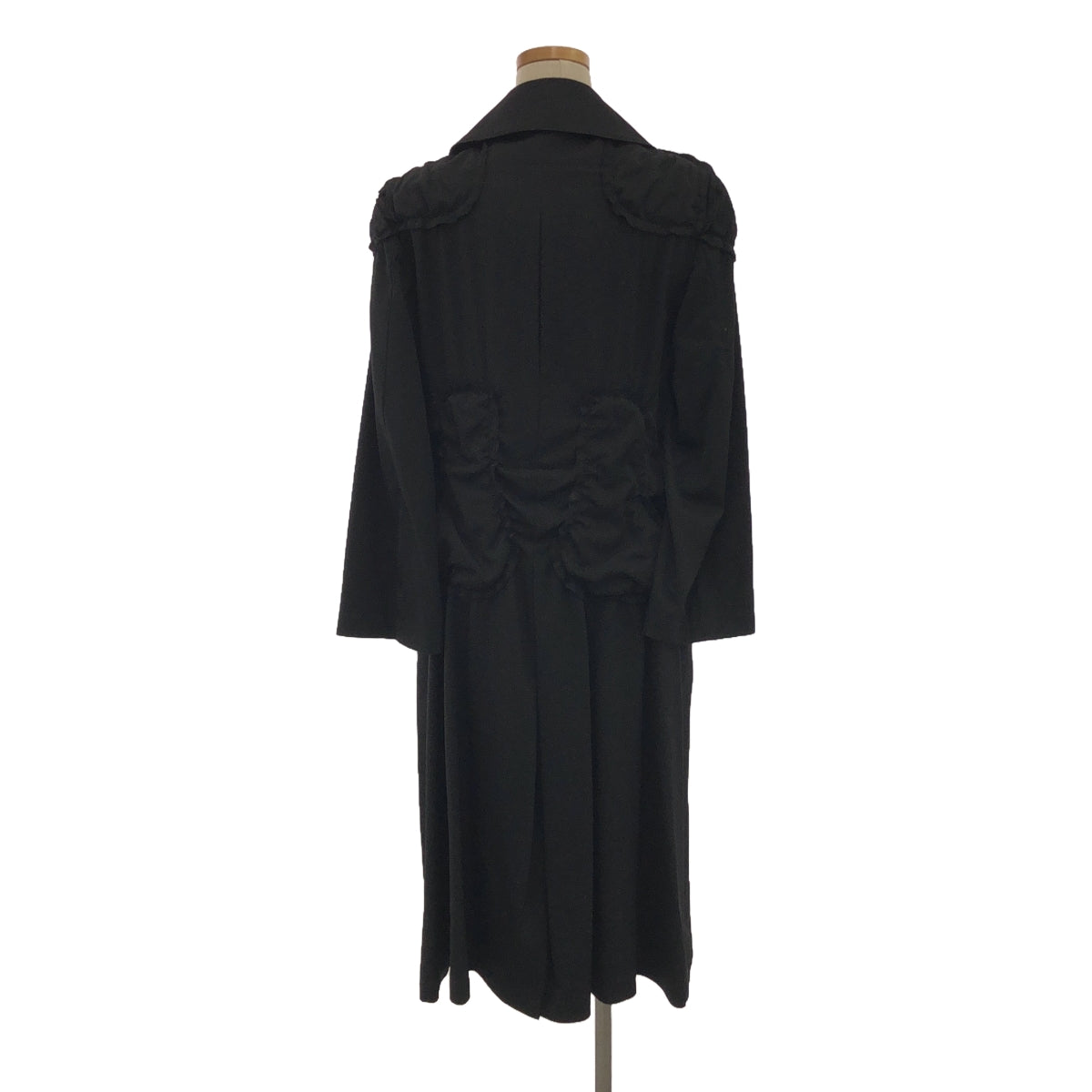 COMME des GARCONS / 컴데 갤슨 | 2010AW | 라운드 컬러 개더 더블 코트 | S | 블랙 | 여성