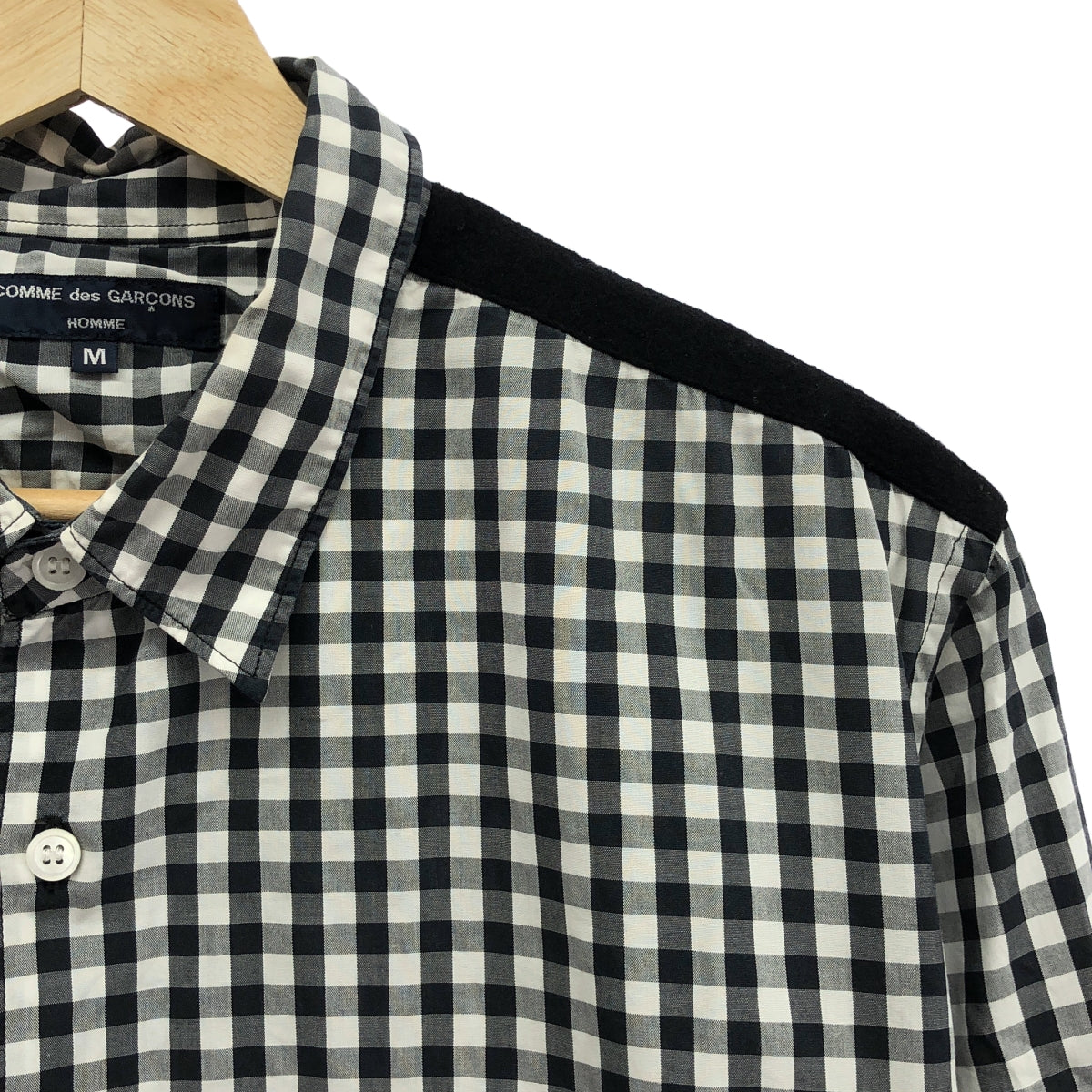 COMME des GARCONS HOMME / 콤데 갤슨 옴므 | 2007AW | 울 전환 깅엄 체크 셔츠 | M | 남성