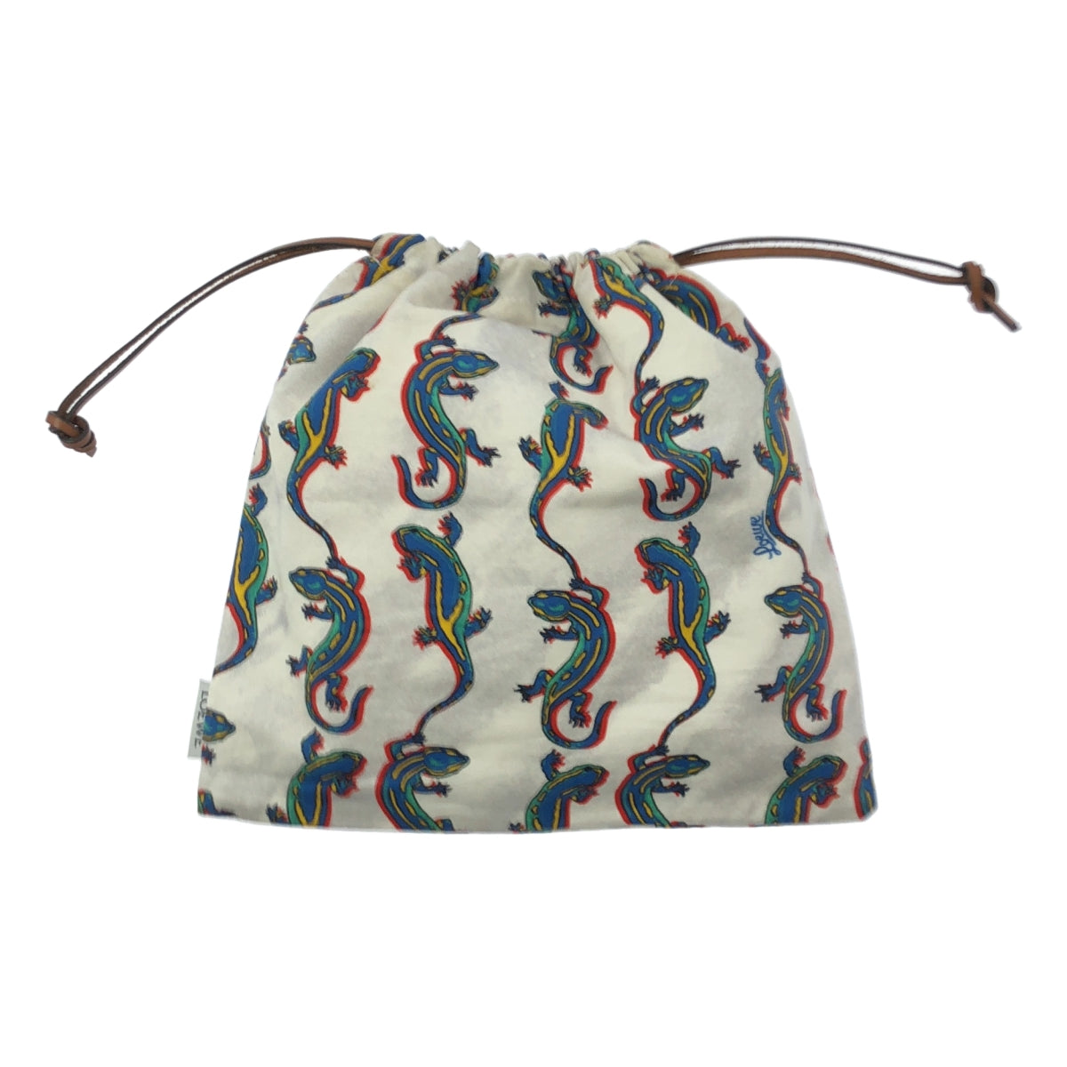 LOEWE / ロエベ | × Paula's Ibiza パウラズイビザコラボ リザード柄 ドローストリング 巾着ポーチ |