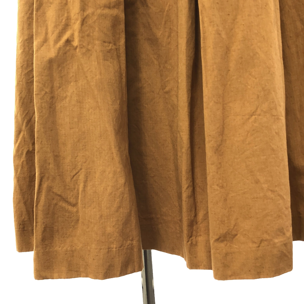 [Good Condition] YAECA WRITE | Lined Cotton Linen Voluminous Tuck Gathered Skirt | M | Brown | Women's