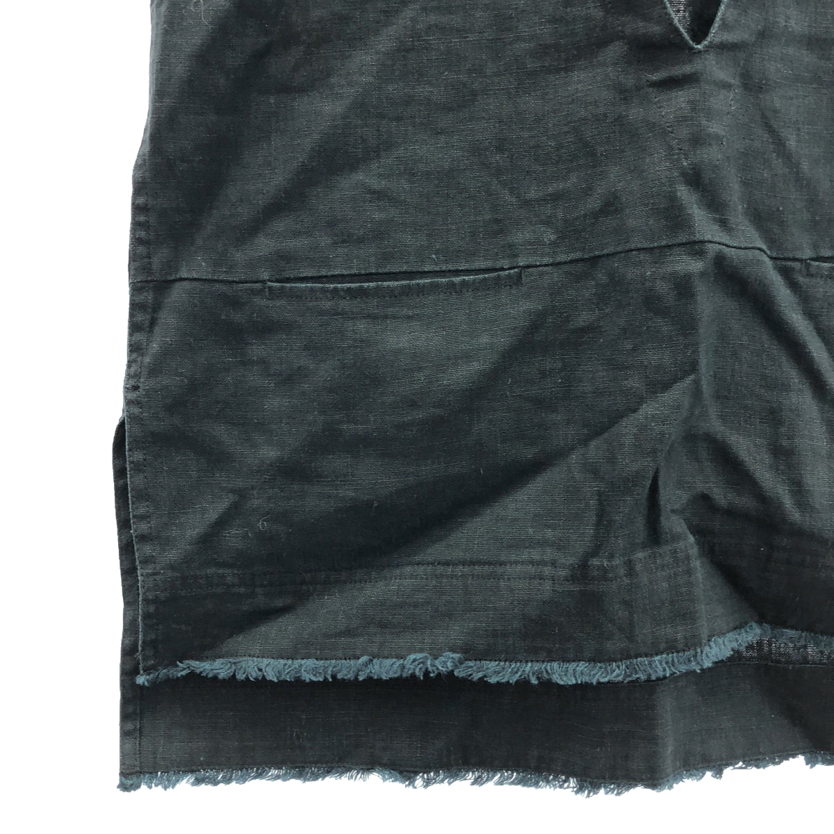 SHENERY | Linen cut-off pullover vest | F | Charcoal black | Women's