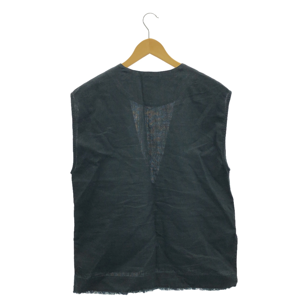 SHENERY | Linen cut-off pullover vest | F | Charcoal black | Women's