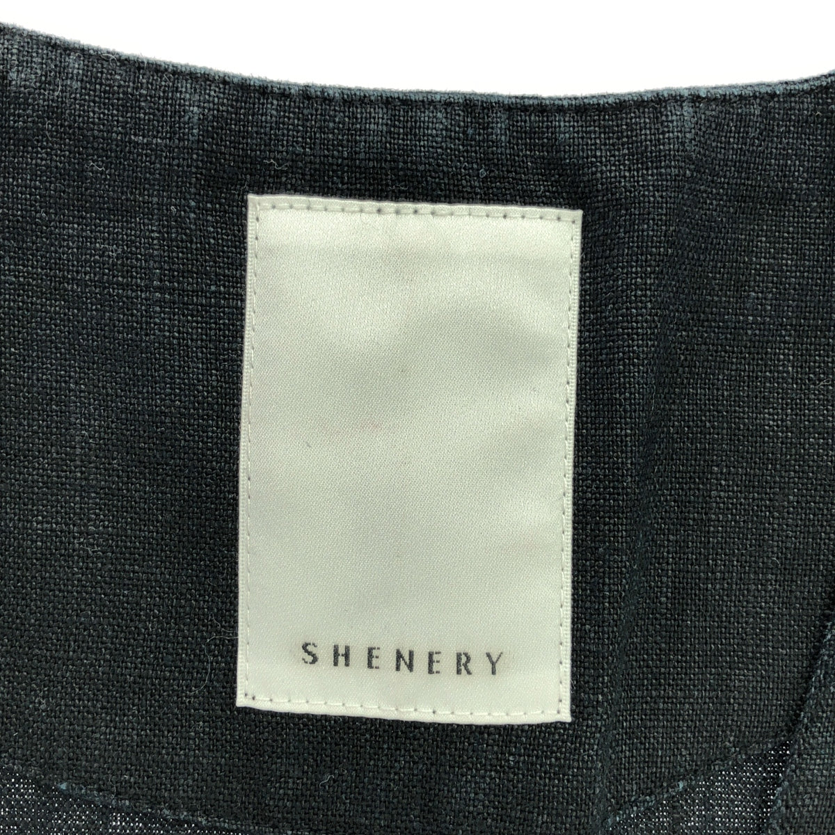 SHENERY | Linen cut-off pullover vest | F | Charcoal black | Women's