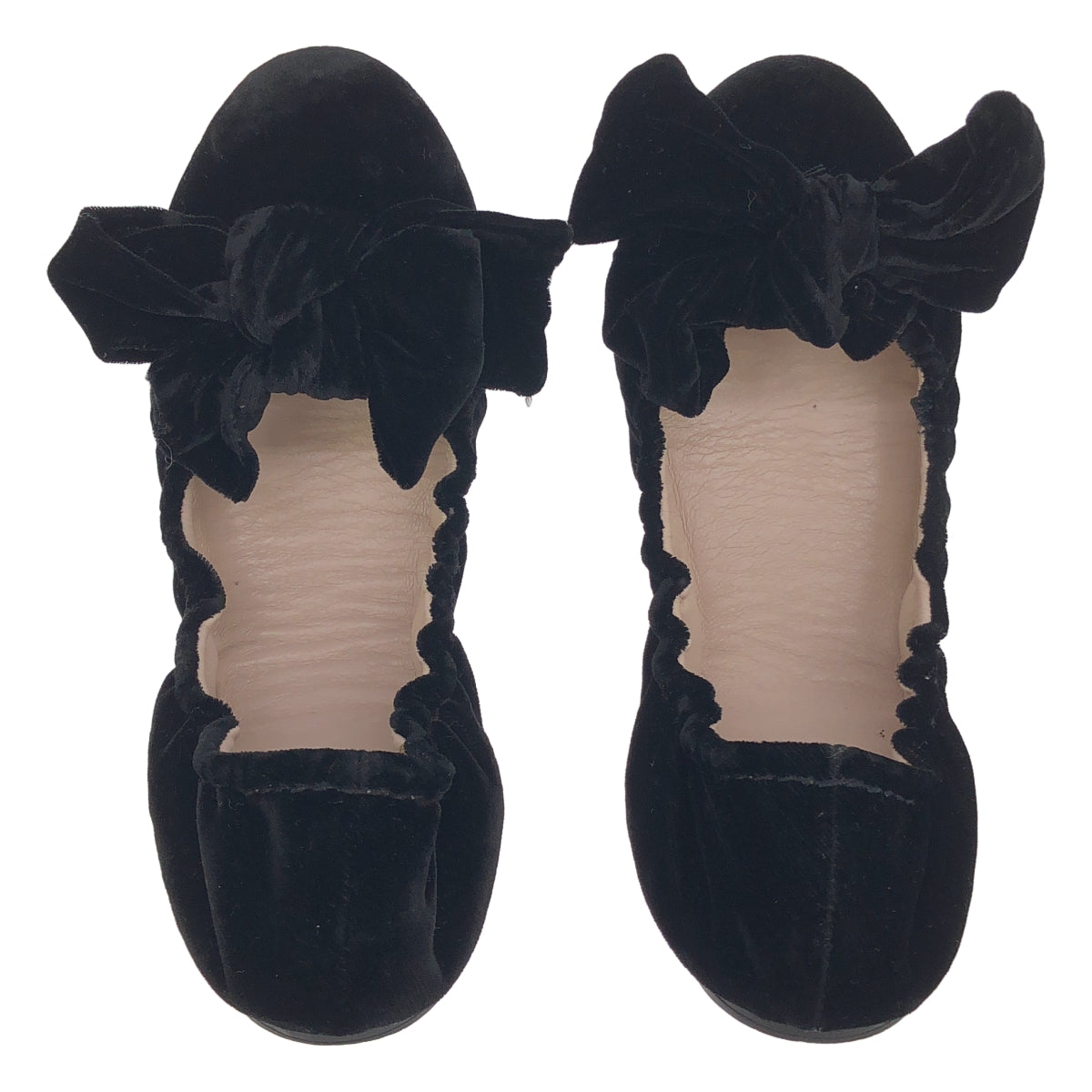 miu miu / ミュウミュウ | ベロア ギャザー フラット パンプス |