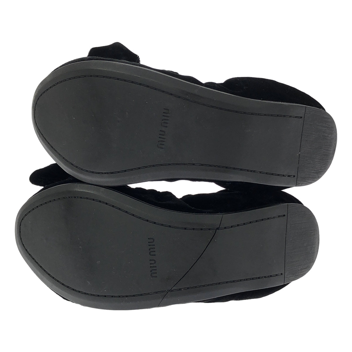 miu miu / ミュウミュウ | ベロア ギャザー フラット パンプス |