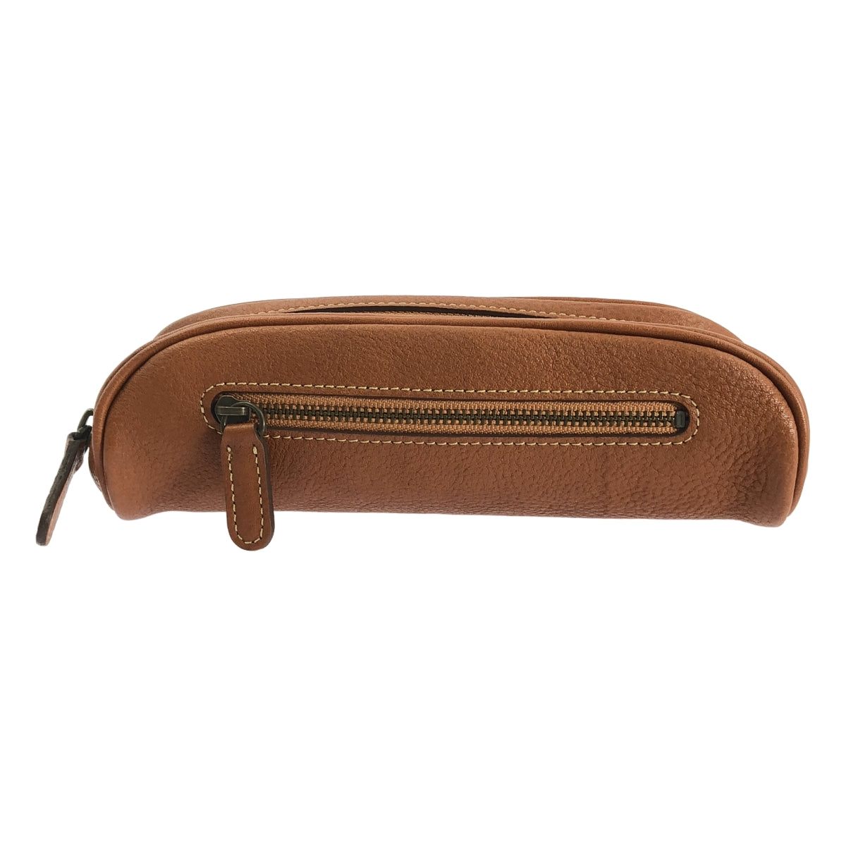 [狀況極佳] Tsuchiya 包 | Tone Oil Nume 橢圓形筆盒 | 棕色