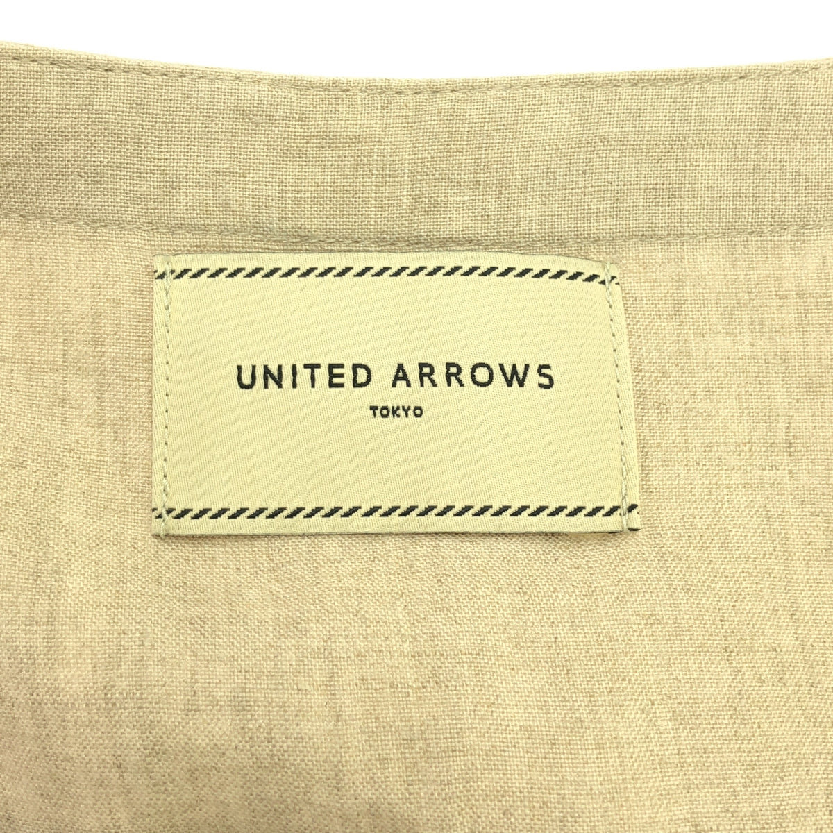 聯合箭隊 |亞麻雙口袋腰帶襯衫裙 | 36 |米色 |女性的