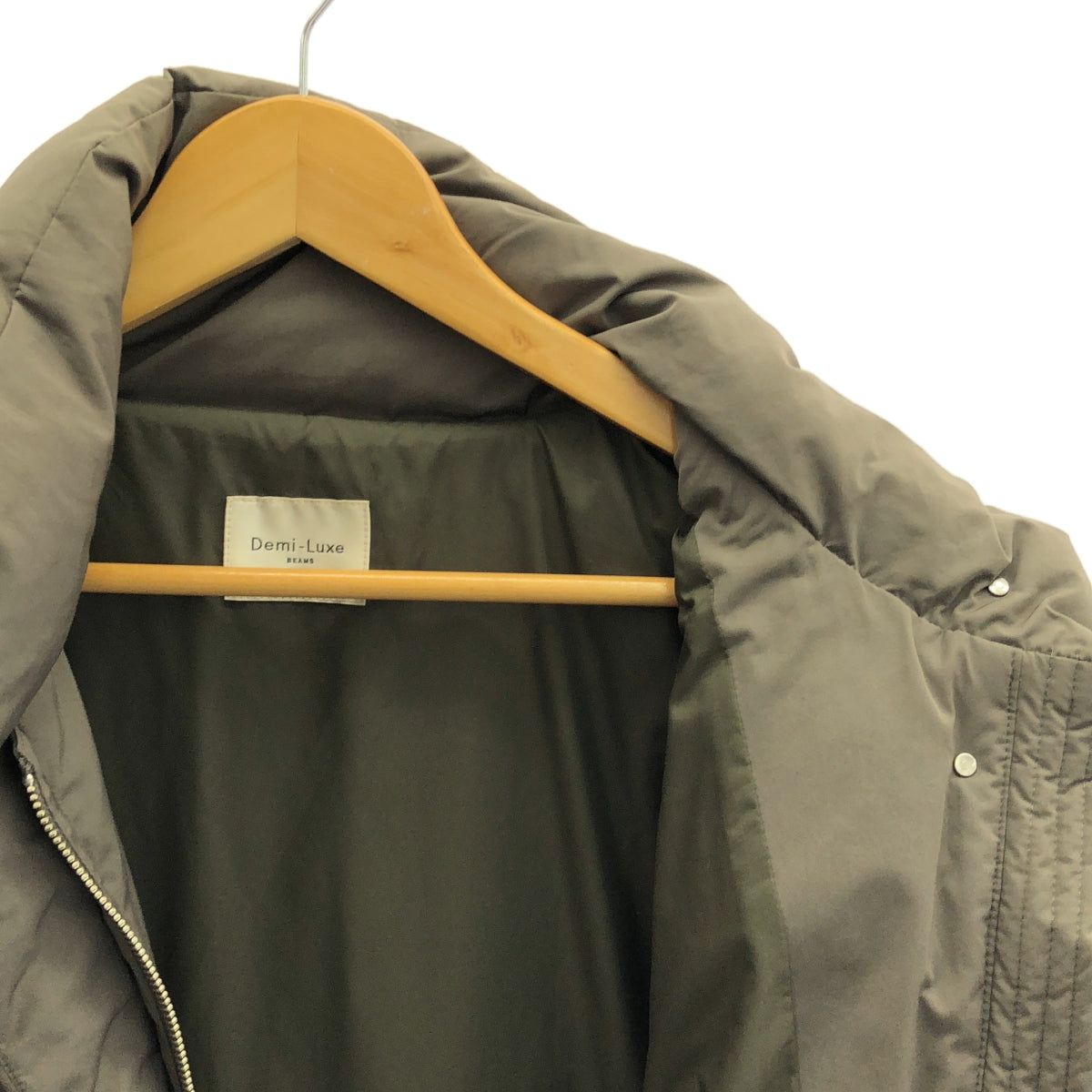 DEMI-LUXE BEAMS | 塔夫綢無縫羽絨大衣 | 38 | 卡其色 | 女款
