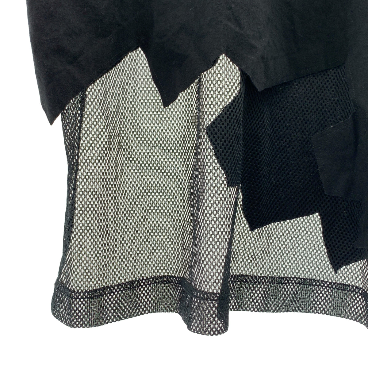 COMME des GARÇONS HOMME PLUS | 2016 春夏 |破爛剪裁/網布邊飾圓領T 卹| L 號 |