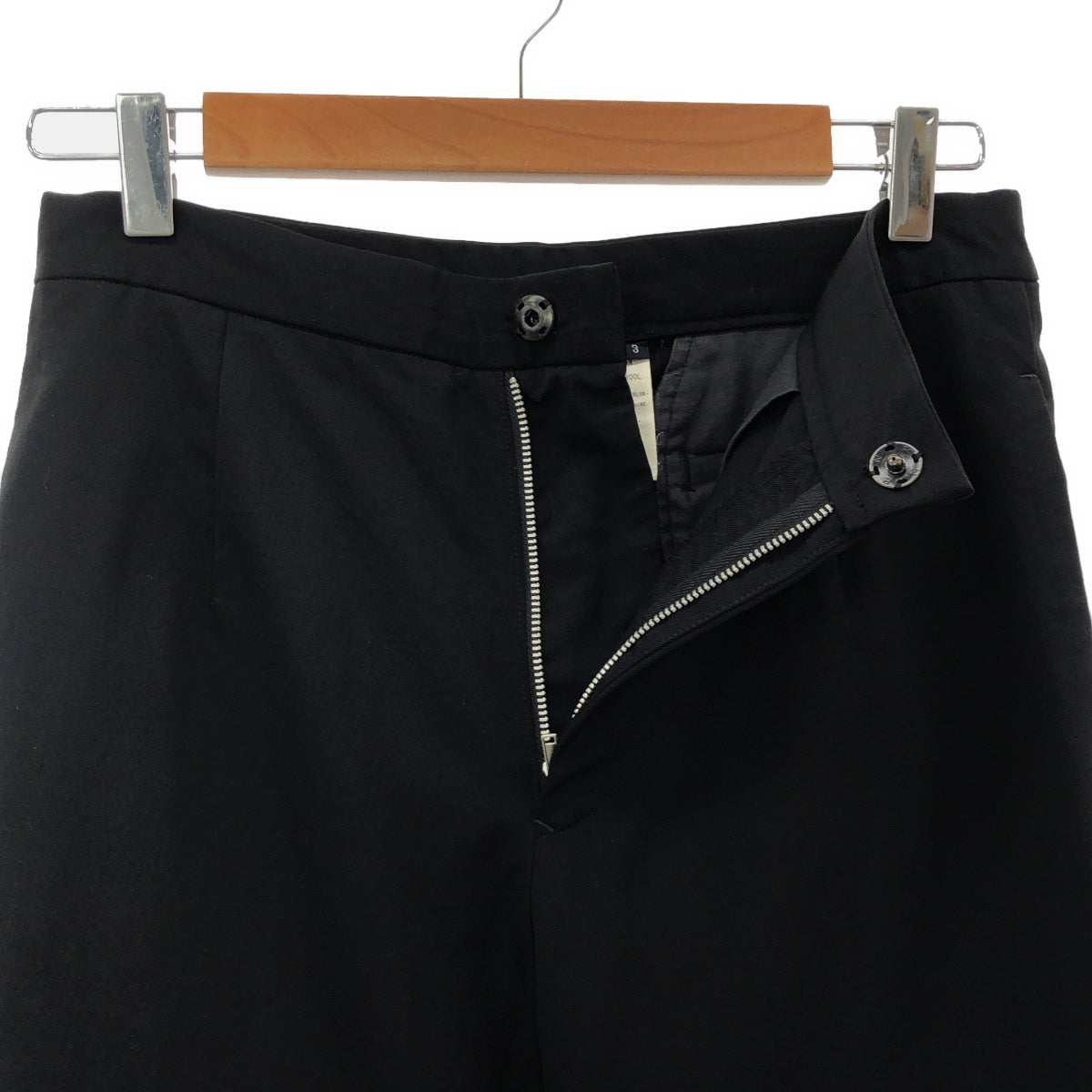 Y's / 와이즈 요우지야마모토 | 울 개버진 슬랙스 팬츠 | 3 | 블랙 | 여성