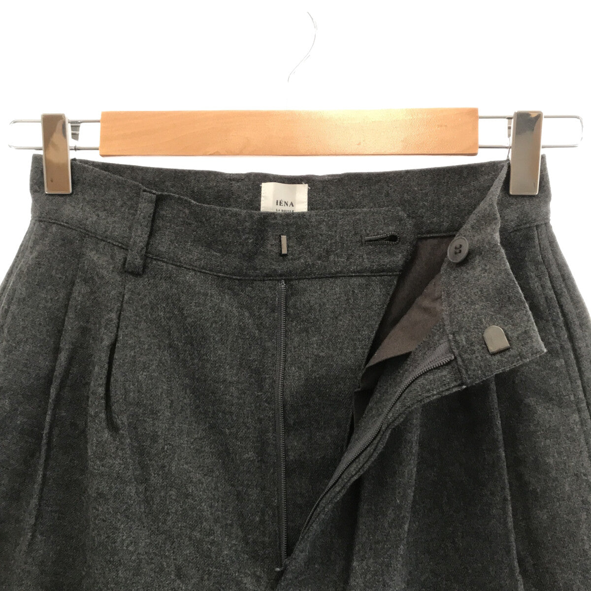 IENA / 예나 | 2022AW LA BOUCLE 울 탁스 럭스 팬츠 | 34 | 회색 | 여성