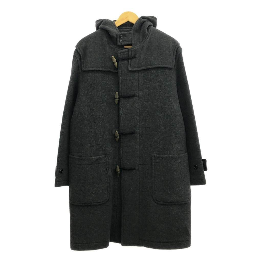 CALVIN KLEIN / カルバンクライン | CK / ウール ヘリンボーン ダッフルコート フーディ | L | グレー | メンズ
