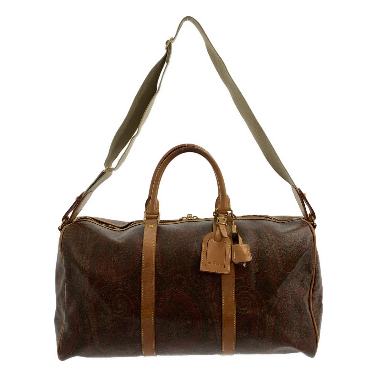 ETRO / 에트로 | 가죽 페이즐리 무늬 2WAY 보스턴 백 | 브라운 | 여성