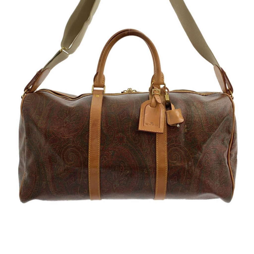 ETRO / 에트로 | 가죽 페이즐리 무늬 2WAY 보스턴 백 | 브라운 | 여성