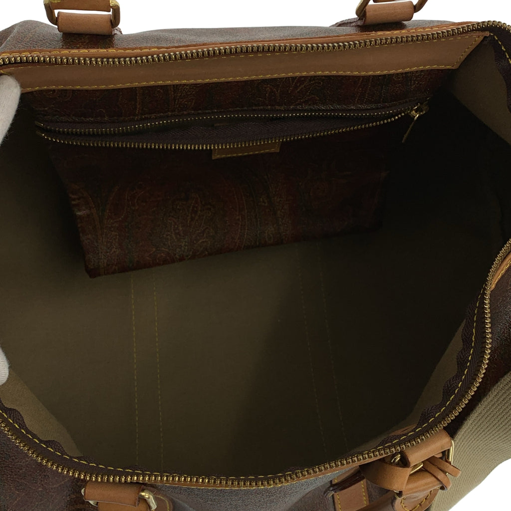 ETRO / 에트로 | 가죽 페이즐리 무늬 2WAY 보스턴 백 | 브라운 | 여성