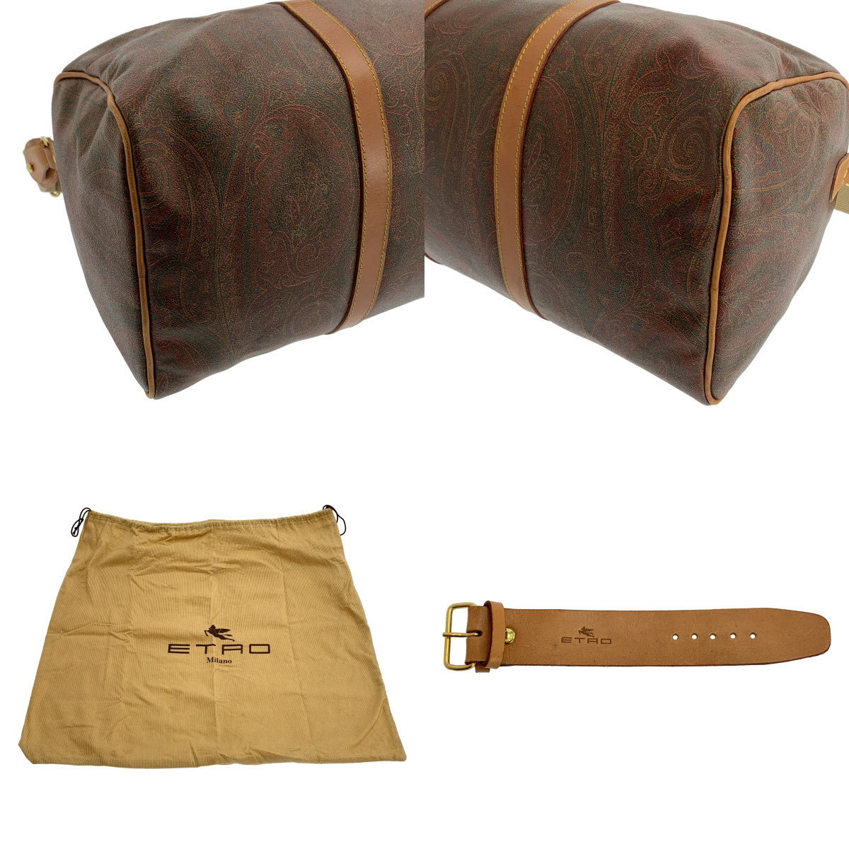 ETRO / 에트로 | 가죽 페이즐리 무늬 2WAY 보스턴 백 | 브라운 | 여성