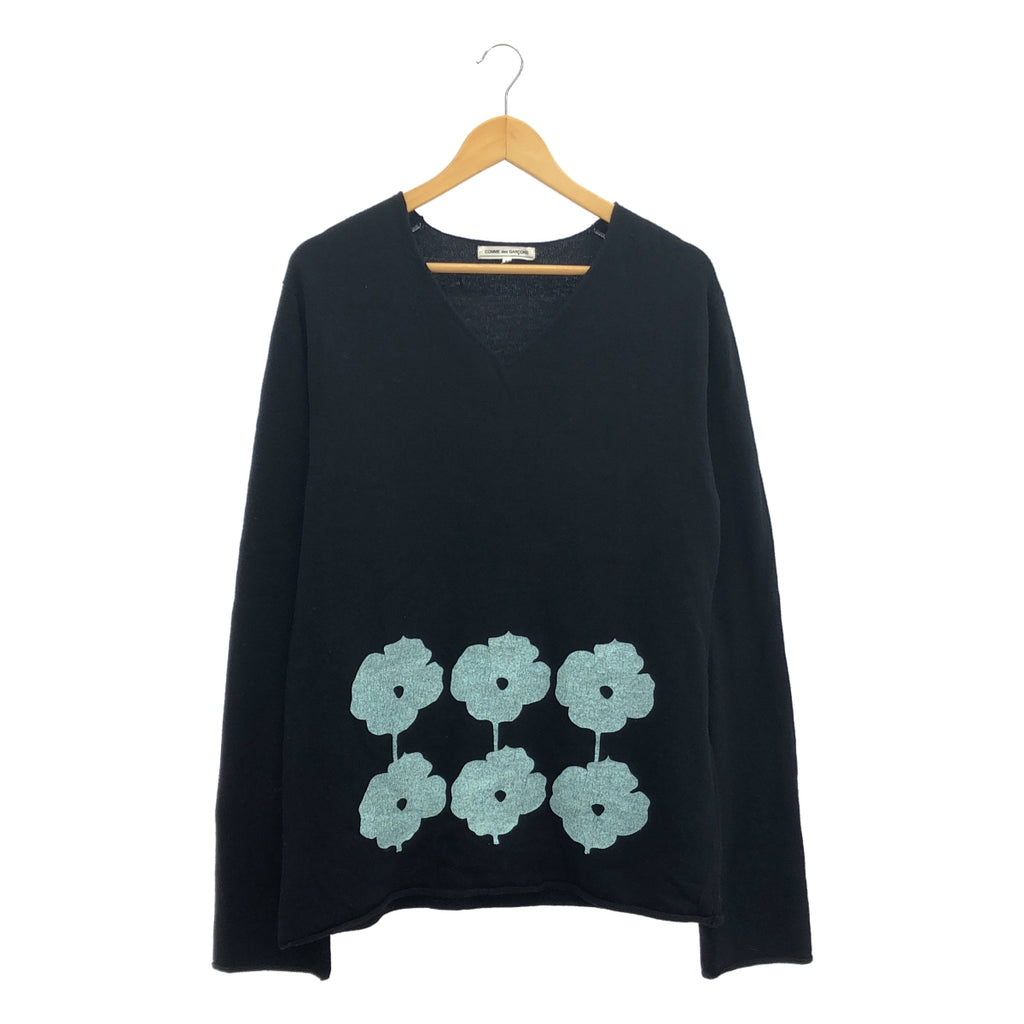 COMME des GARÇONS | 2009 秋冬系列 | ×DONALD SULTAN / 花卉印花羊毛針織 | L 號 |女性的