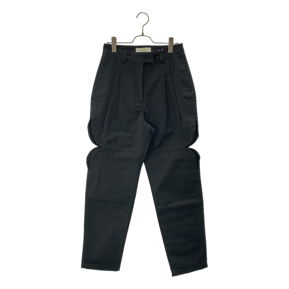 【美品】  FUMIE=TANAKA / フミエタナカ | 2025SS | diamoud cut PA  / 変形 2タック スラックス パンツ | 2 | ブラック | レディース