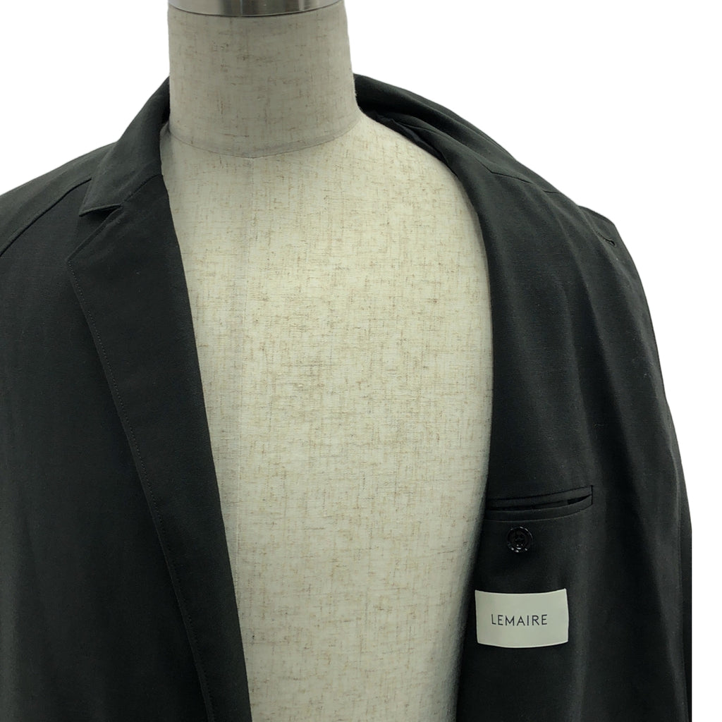 【美品】  LEMAIRE / ルメール | 2021AW | SOFT COAT UNISEX / ベルテッド オーバー ソフトコート / 総裏地 / ユニセックス | XS | チャコールブラック系 | メンズ